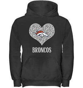 Denver Broncos heart floral pattern shirt