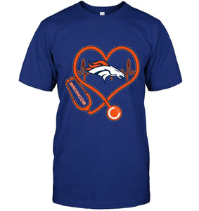 Denver Broncos nurse scope love heartbeat shirt