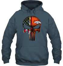 Load image into Gallery viewer, Denver Broncos skull american flag shirt
