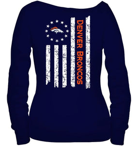 Denver Broncos star american flag on back shirt