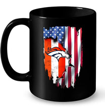 Load image into Gallery viewer, Denver Broncos flag ripped american flag shirt
