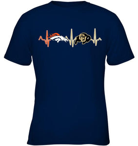 Denver Broncos Colorado Buffaloes heartbeat shirt