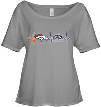 Load image into Gallery viewer, Denver Broncos Colorado Rockies heartbeat shirt
