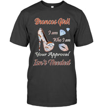 Load image into Gallery viewer, Broncos Girl I am who I am your approval isn&#39;t needed Denver Broncos fan high heel glittering shirt
