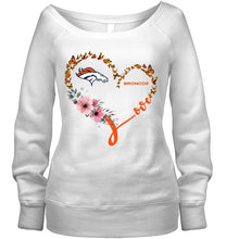 Load image into Gallery viewer, Denver Broncos butterfly heart shirt
