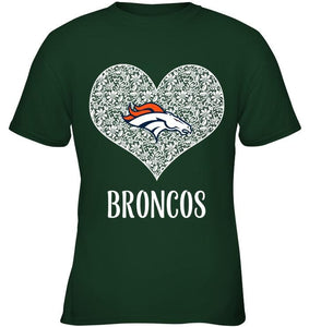 Denver Broncos heart floral pattern shirt