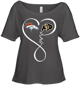 Denver Broncos Colorado Buffaloes love heart shirt