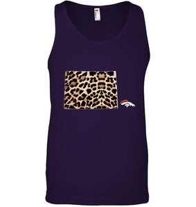 Denver Broncos panther pattern state map shirt