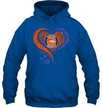 Load image into Gallery viewer, Denver Broncos heart glittering shirt
