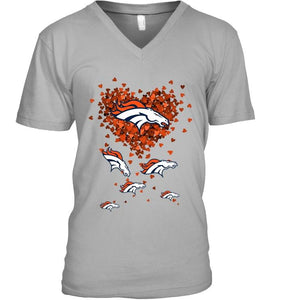 Denver Broncos tiny hearts shape shirt