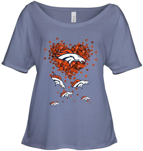 Denver Broncos tiny hearts shape shirt