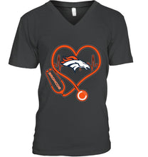 Load image into Gallery viewer, Denver Broncos nurse scope love heartbeat shirt
