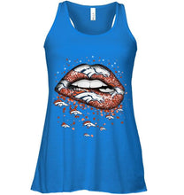 Load image into Gallery viewer, Denver Broncos heart glitter pattern lips shirt
