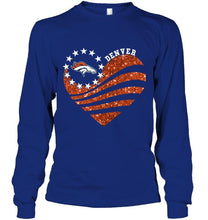 Load image into Gallery viewer, Denver Broncos glitter heart shirt
