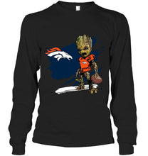 Load image into Gallery viewer, Denver Broncos angry baby groot ripped shirt
