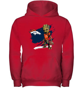 Denver Broncos angry baby groot ripped shirt