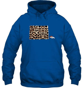 Denver Broncos panther pattern state map shirt