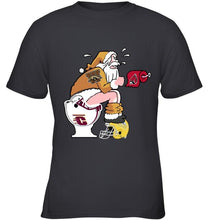 Load image into Gallery viewer, Santa Western Michigan Broncos in bathroom shirt
