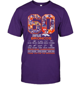 60 years of denver broncos signed shirt