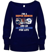 Load image into Gallery viewer, i'm a Denver Bronco and an Air Force Falcon for life shirt
