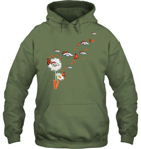 Denver Broncos daisy butterfly fan shirt