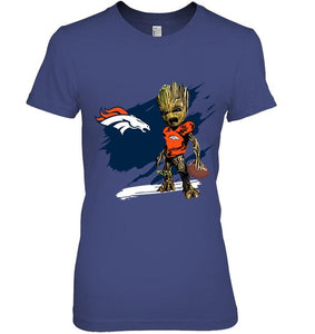 Denver Broncos angry baby groot ripped shirt