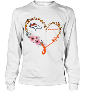 Denver Broncos butterfly heart shirt