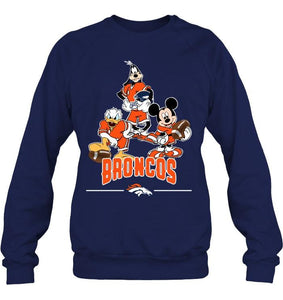 Denver Broncos mickey donald goofy fan shirt
