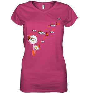 Denver Broncos daisy butterfly fan shirt