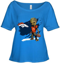 Load image into Gallery viewer, Denver Broncos angry baby groot ripped shirt
