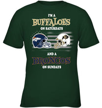 Load image into Gallery viewer, I'm Colorado Buffaloes on Saturdays and Denver Broncos on Sundays shirt
