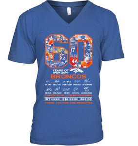 60 years of denver broncos signed shirt