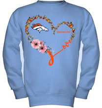 Load image into Gallery viewer, Denver Broncos butterfly heart shirt
