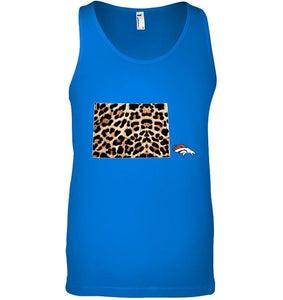Denver Broncos panther pattern state map shirt