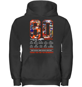 60 years of Denver Broncos thank you for the memories shirt