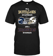 Load image into Gallery viewer, I'm Colorado Buffaloes on Saturdays and Denver Broncos on Sundays shirt
