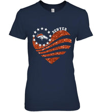 Load image into Gallery viewer, Denver Broncos glitter heart shirt
