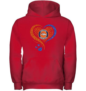 Denver Broncos heart glittering shirt