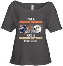 Load image into Gallery viewer, i&#39;m a Denver Bronco and a Colorado Buffaloe for life shirt
