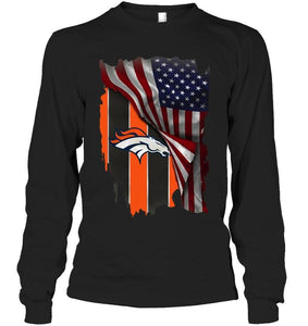 Denver Broncos american flag fan hoodie