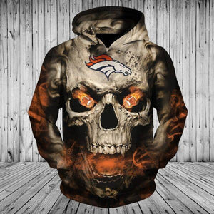 denver broncos 3d skull hoodie