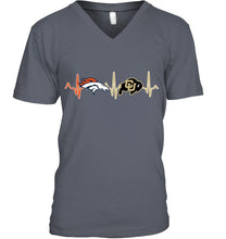 Load image into Gallery viewer, Denver Broncos Colorado Buffaloes heartbeat shirt
