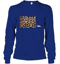 Load image into Gallery viewer, Denver Broncos panther pattern state map shirt
