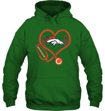 Load image into Gallery viewer, Denver Broncos nurse scope love heartbeat shirt
