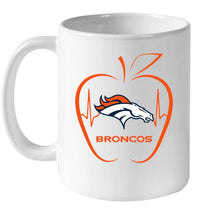 Load image into Gallery viewer, Denver Broncos heartbeat teacher apple shirt
