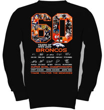 Load image into Gallery viewer, 60 years of denver broncos signed shirt
