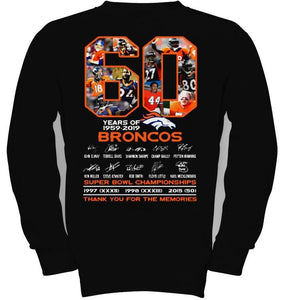 60 years of denver broncos signed shirt