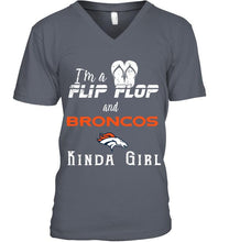 Load image into Gallery viewer, I'm a flip flop and Denver Broncos kinda girl shirt
