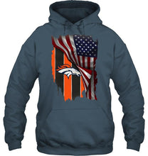 Load image into Gallery viewer, Denver Broncos american flag fan hoodie
