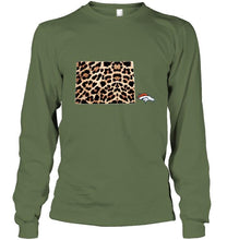 Load image into Gallery viewer, Denver Broncos panther pattern state map shirt
